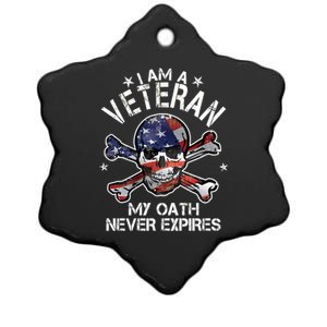 I Am A Veteran My Oath Never Expires Ceramic Star Ornament