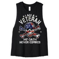 I Am A Veteran My Oath Never Expires Women's Racerback Cropped Tank