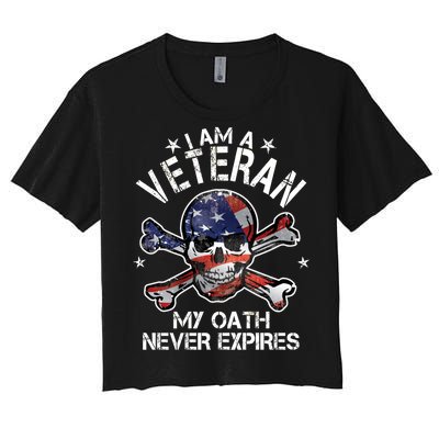 I Am A Veteran My Oath Never Expires Women's Crop Top Tee