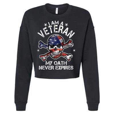 I Am A Veteran My Oath Never Expires Cropped Pullover Crew