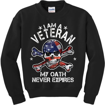 I Am A Veteran My Oath Never Expires Kids Sweatshirt