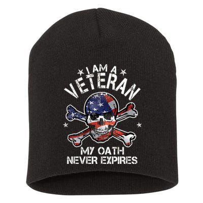 I Am A Veteran My Oath Never Expires Short Acrylic Beanie