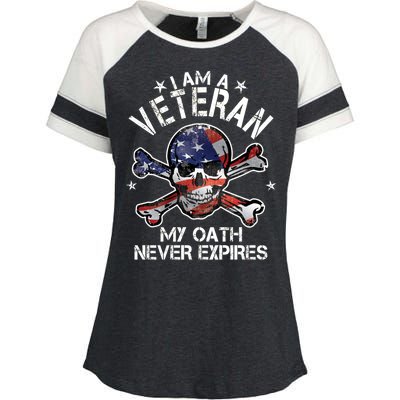 I Am A Veteran My Oath Never Expires Enza Ladies Jersey Colorblock Tee