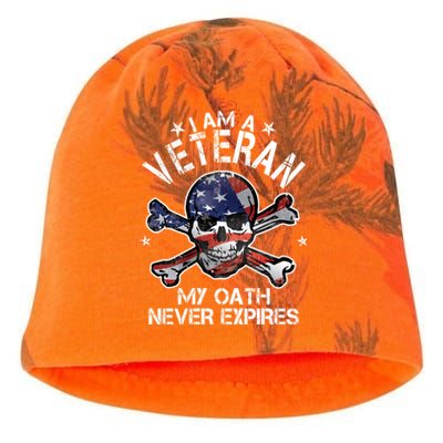 I Am A Veteran My Oath Never Expires Kati - Camo Knit Beanie