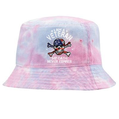 I Am A Veteran My Oath Never Expires Tie-Dyed Bucket Hat