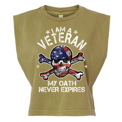 I Am A Veteran My Oath Never Expires Garment-Dyed Women's Muscle Tee