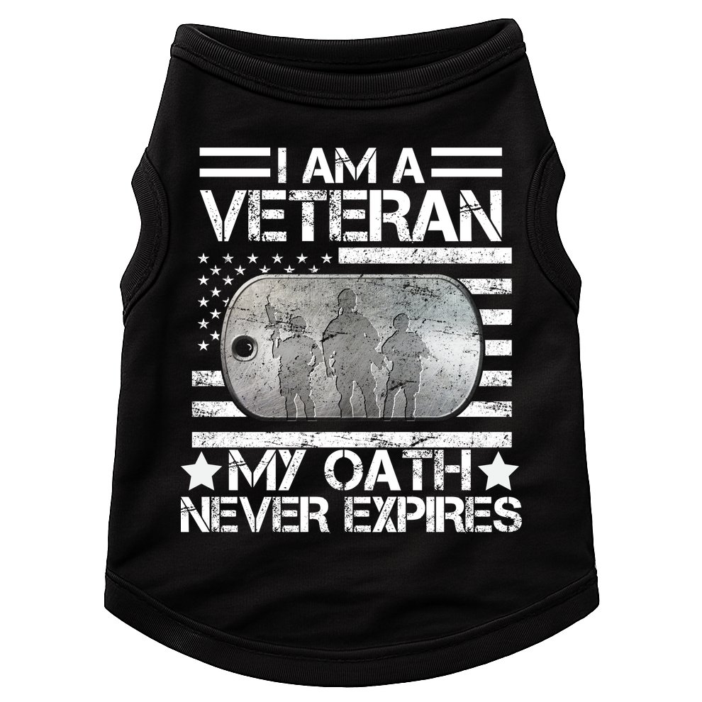 I Am A Veteran My Oath Never Expires Dog Tag Doggie Tank