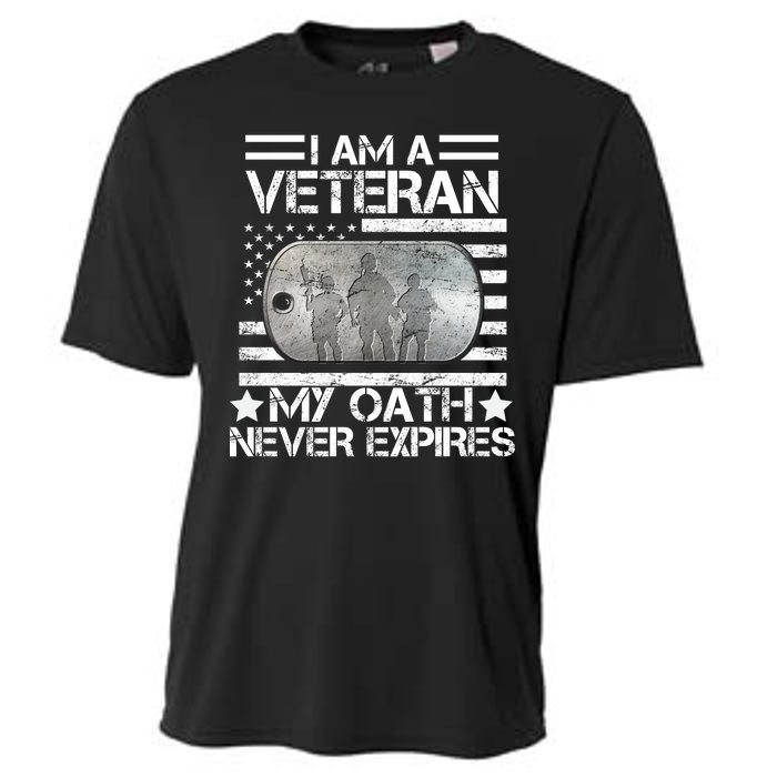 I Am A Veteran My Oath Never Expires Dog Tag Cooling Performance Crew T-Shirt