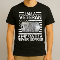 I Am A Veteran My Oath Never Expires Dog Tag T-Shirt
