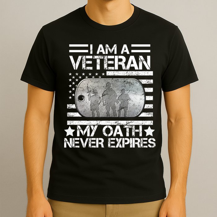 I Am A Veteran My Oath Never Expires Dog Tag T-Shirt