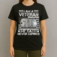 I Am A Veteran My Oath Never Expires Dog Tag T-Shirt