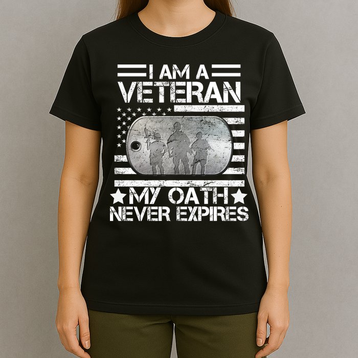 I Am A Veteran My Oath Never Expires Dog Tag T-Shirt
