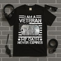 I Am A Veteran My Oath Never Expires Dog Tag T-Shirt