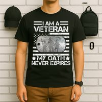 I Am A Veteran My Oath Never Expires Dog Tag T-Shirt