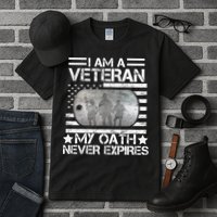 I Am A Veteran My Oath Never Expires Dog Tag Tall T-Shirt
