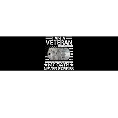 I Am A Veteran My Oath Never Expires Dog Tag Bumper Sticker