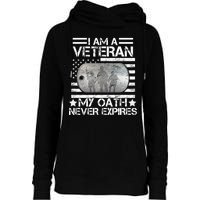 I Am A Veteran My Oath Never Expires Dog Tag Womens Funnel Neck Pullover Hood