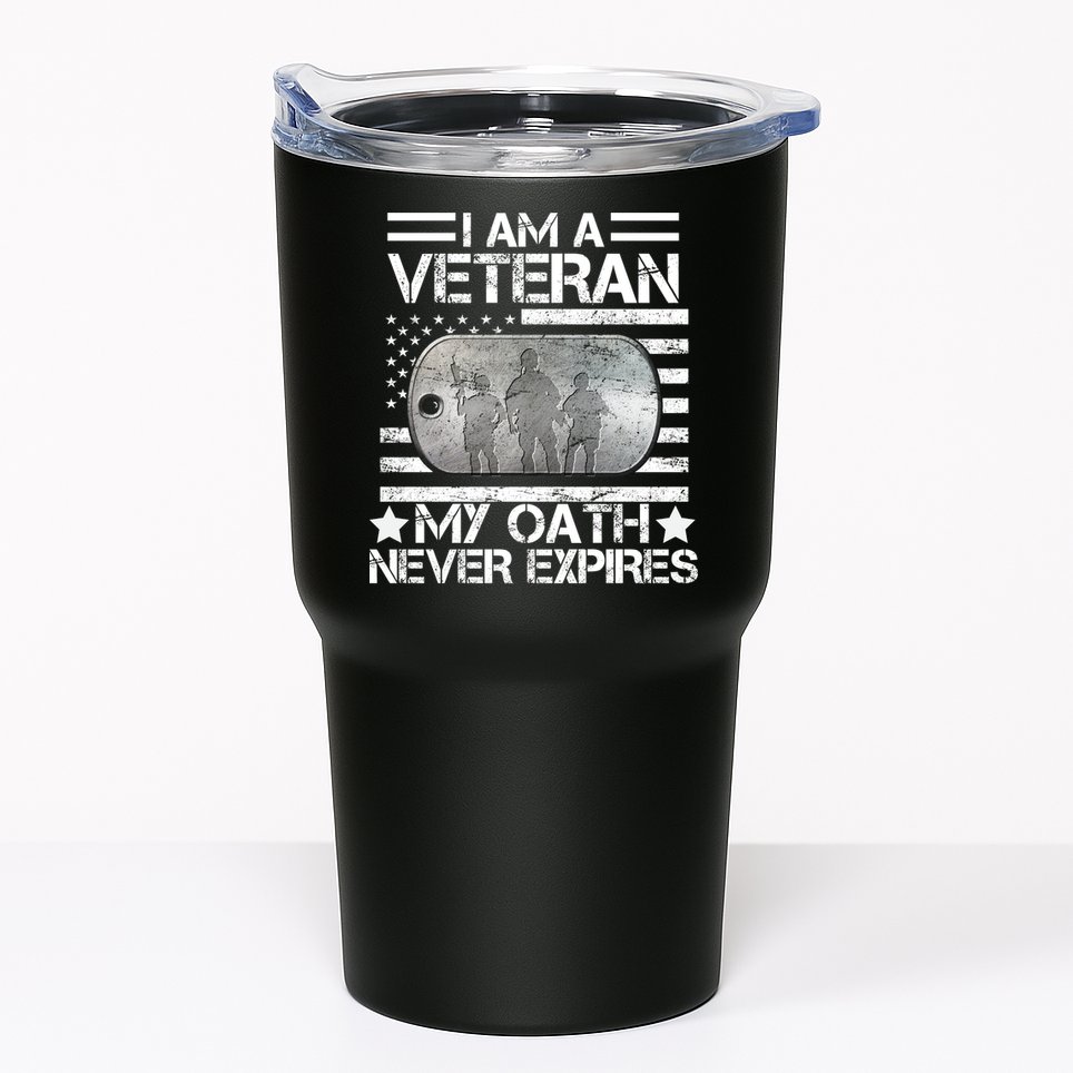 I Am A Veteran My Oath Never Expires Dog Tag Tumbler