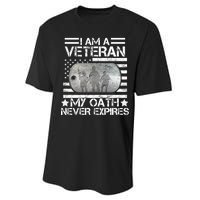 I Am A Veteran My Oath Never Expires Dog Tag Performance Sprint T-Shirt