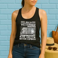 I Am A Veteran My Oath Never Expires Dog Tag Womens Tank Top
