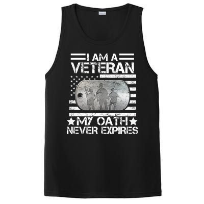 I Am A Veteran My Oath Never Expires Dog Tag PosiCharge Competitor Tank