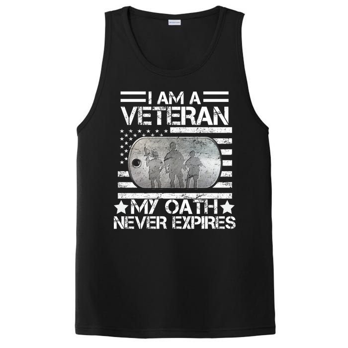 I Am A Veteran My Oath Never Expires Dog Tag PosiCharge Competitor Tank