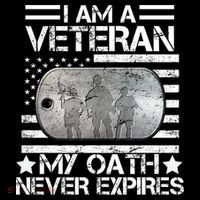I Am A Veteran My Oath Never Expires Dog Tag Womens T-Shirt