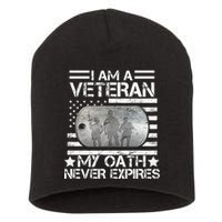 I Am A Veteran My Oath Never Expires Dog Tag Short Acrylic Beanie