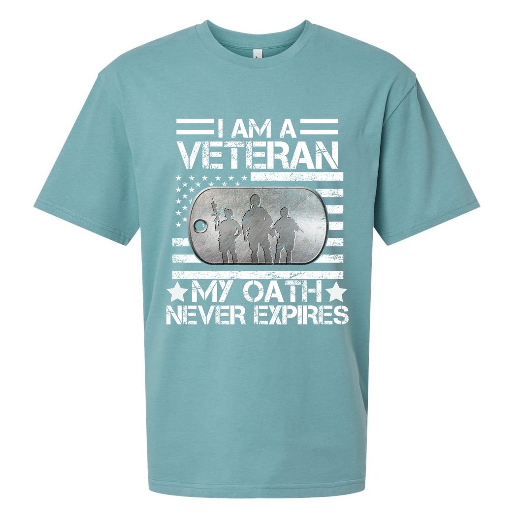 I Am A Veteran My Oath Never Expires Dog Tag Sueded Cloud Jersey T-Shirt