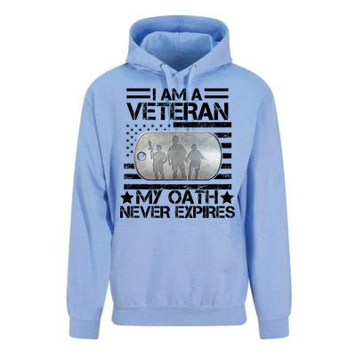 I Am A Veteran My Oath Never Expires Dog Tag Unisex Surf Hoodie