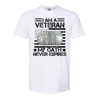 I Am A Veteran My Oath Never Expires Dog Tag Softstyle CVC T-Shirt