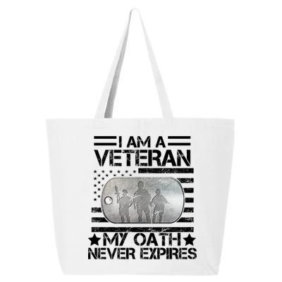 I Am A Veteran My Oath Never Expires Dog Tag 25L Jumbo Tote