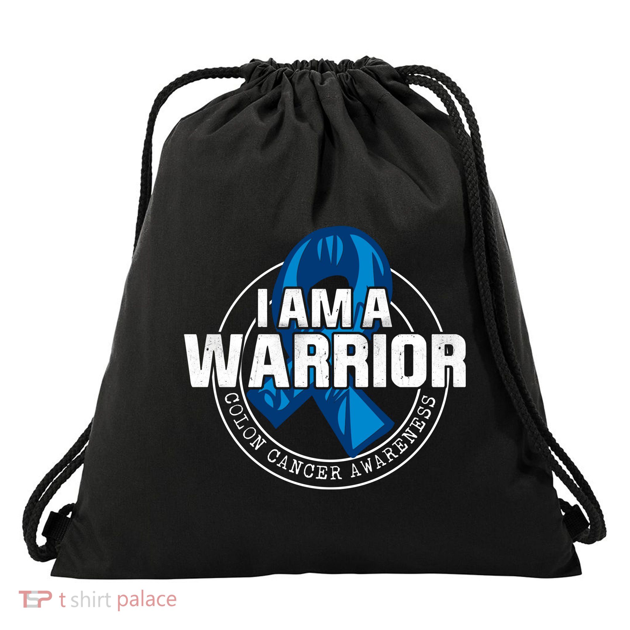 I Am A Warrior Colon Cancer Awareness Drawstring Bag