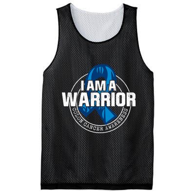 I Am A Warrior Colon Cancer Awareness Mesh Reversible Basketball Jersey Tank