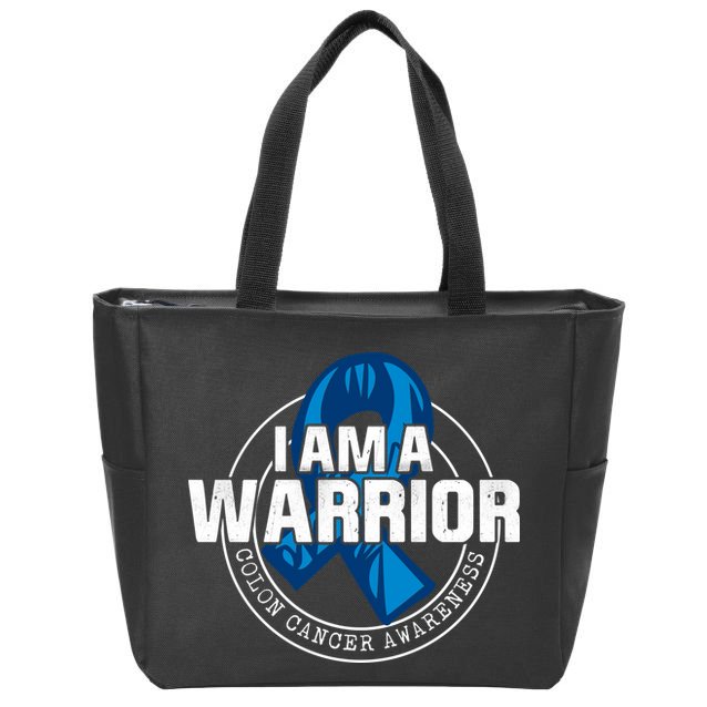 I Am A Warrior Colon Cancer Awareness Zip Tote Bag