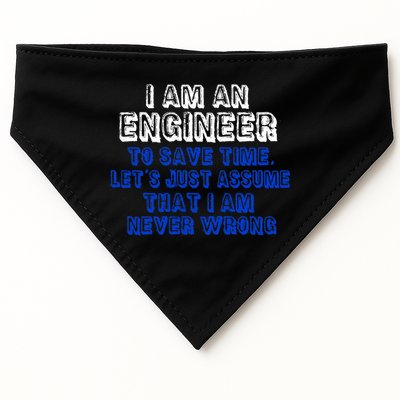 I Am An Engineer Save Time Never Wrong USA-Made Doggie Bandana