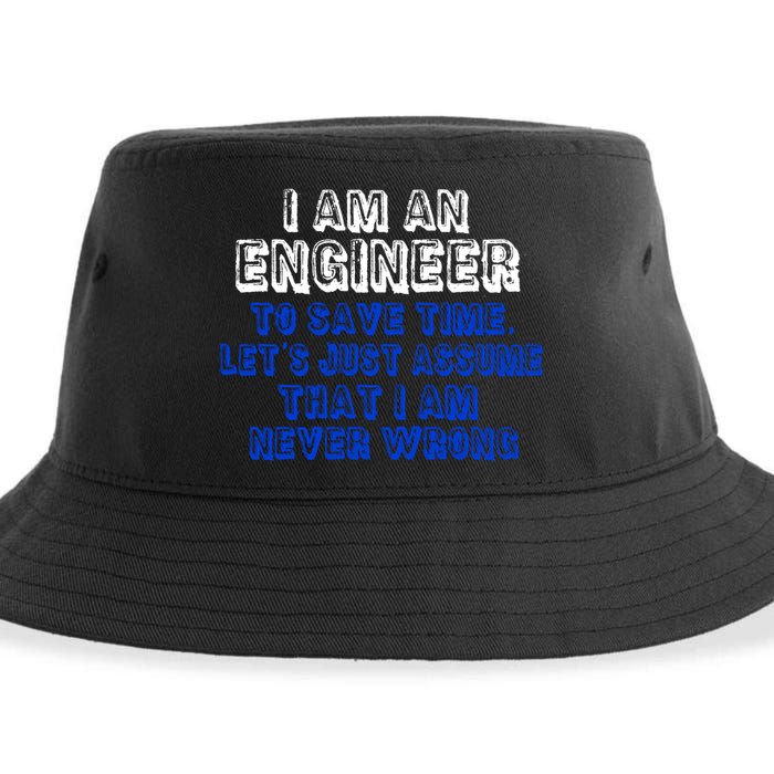 I Am An Engineer Save Time Never Wrong Sustainable Bucket Hat