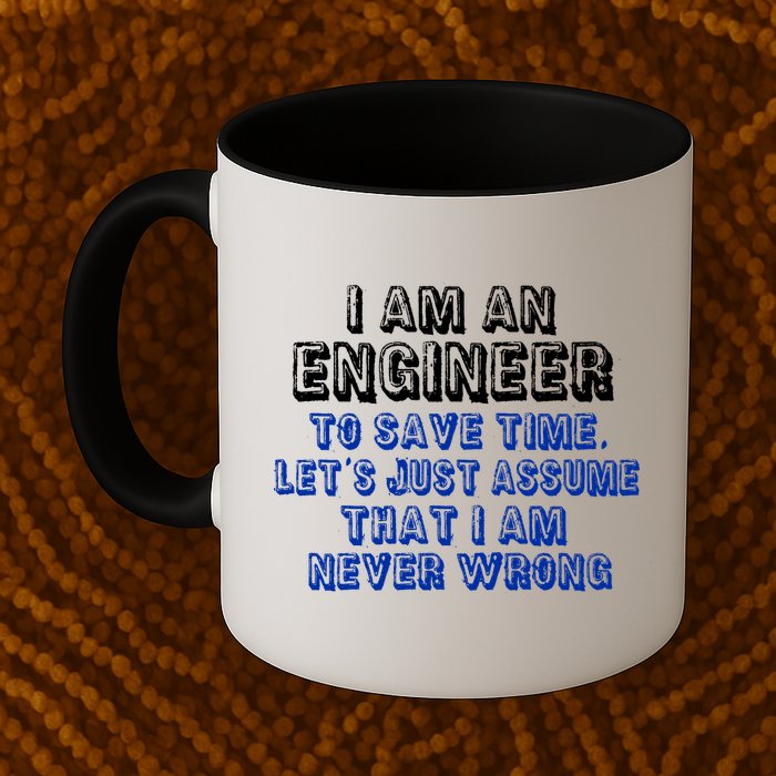 I Am An Engineer Save Time Never Wrong Mug