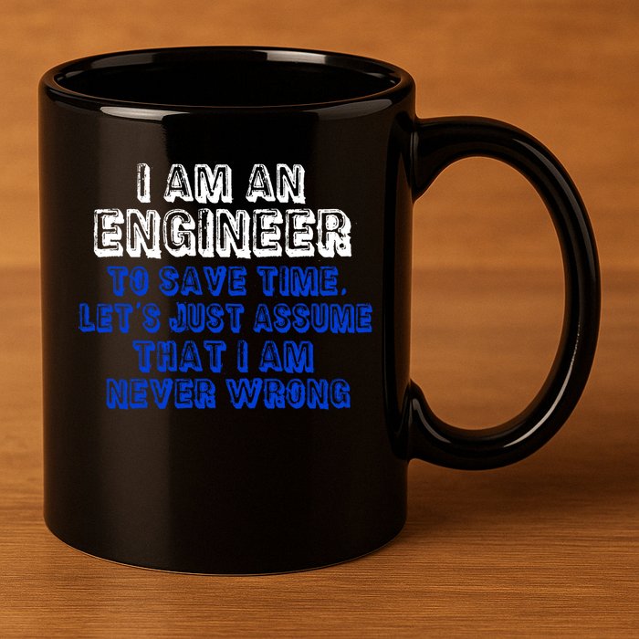 I Am An Engineer Save Time Never Wrong 11oz C Handle Ceramic Mug