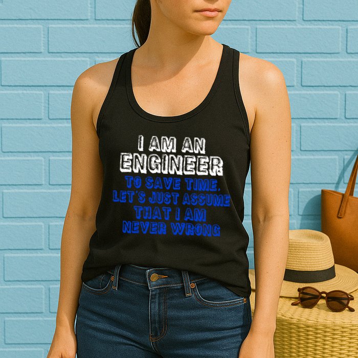 I Am An Engineer Save Time Never Wrong Womens Tank Top
