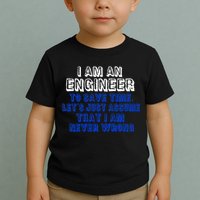 I Am An Engineer Save Time Never Wrong Toddler T-Shirt