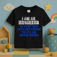 I Am An Engineer Save Time Never Wrong Toddler T-Shirt