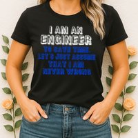 I Am An Engineer Save Time Never Wrong Womens T-Shirt