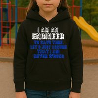 I Am An Engineer Save Time Never Wrong Kids Hoodie
