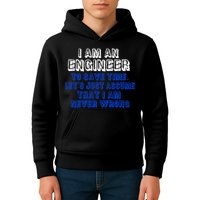 I Am An Engineer Save Time Never Wrong Kids Hoodie
