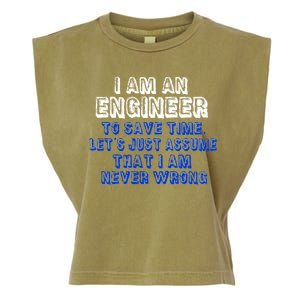 I Am An Engineer Save Time Never Wrong Garment-Dyed Women's Muscle Tee