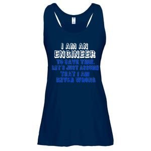 I Am An Engineer Save Time Never Wrong Ladies Essential Flowy Tank