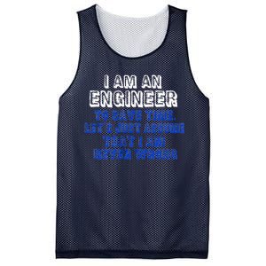 I Am An Engineer Save Time Never Wrong Mesh Reversible Basketball Jersey Tank