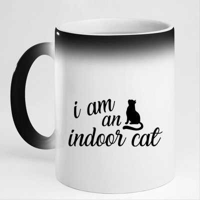 I Am An Indoor Cat 11oz Black Color Changing Mug