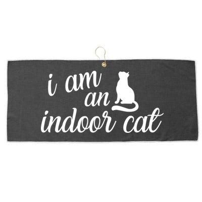 I Am An Indoor Cat Large Microfiber Waffle Golf Towel